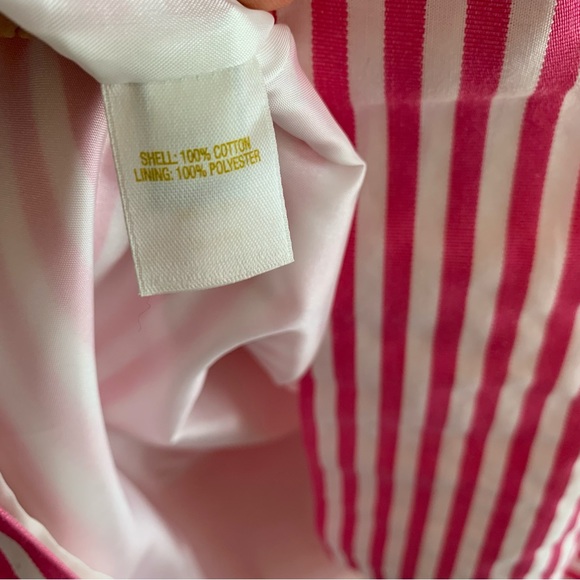 Kate Spade Jillian Bow Seersucker Striped Sleeveless Cotton dress pink white - Picture 13 of 13